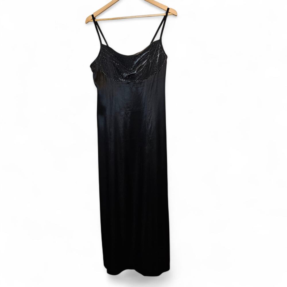 Molly Malloy Evening Womens Vintage 90s Y2K Shimmer Fairygoth Satin Strap Dress